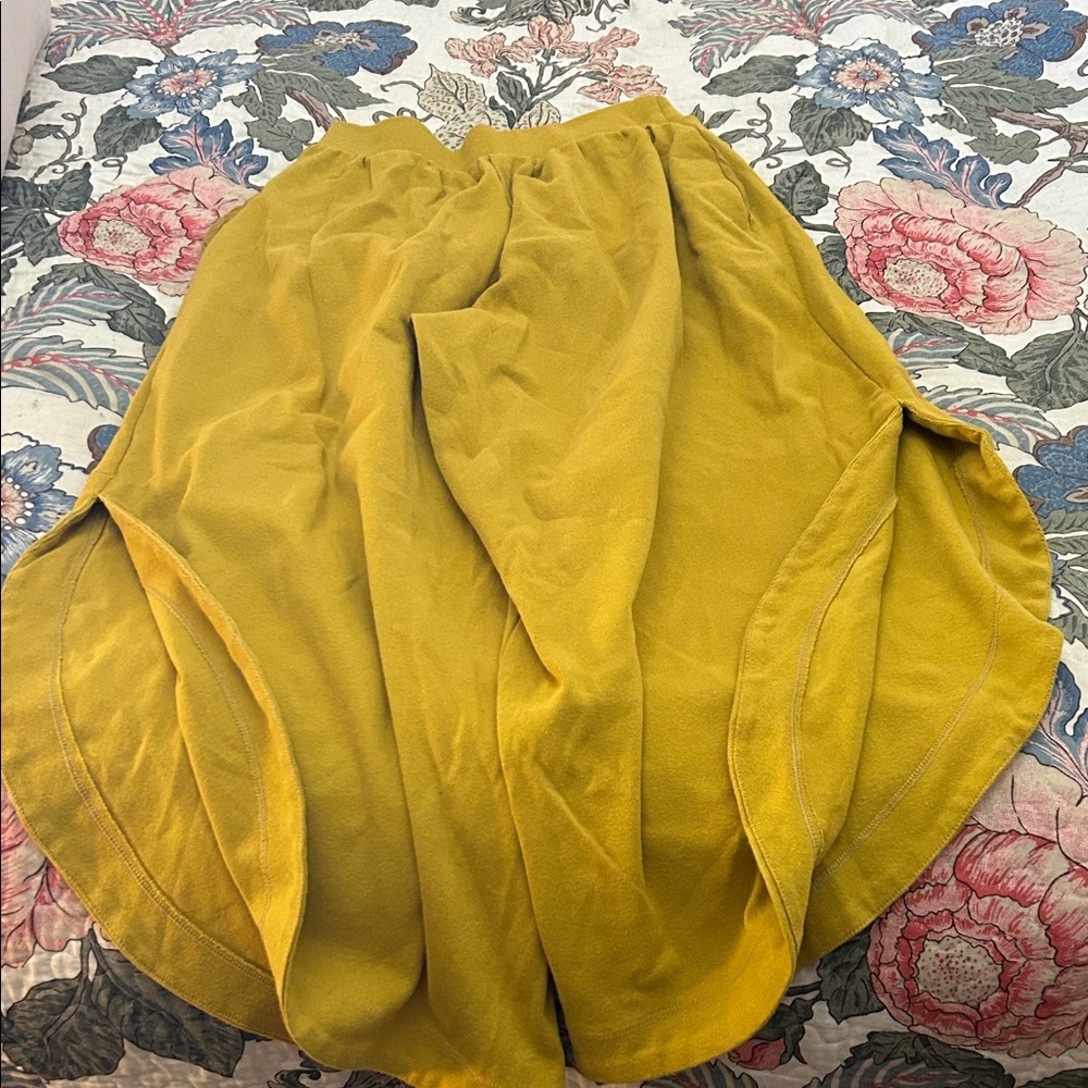 Free People Beach Mustard Yellow Wide-Leg Sweatpants - Picture 3 of 4